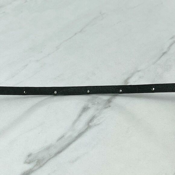 Black Skinny Faux Leather Circle Concho Belt Silver Hardware Large (L) ✨ - Picture 9 of 9